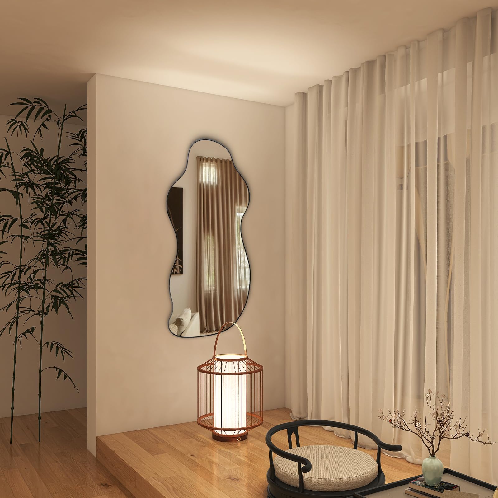 Irregular Frameless Wall Mirror 47.25" x 21.6"