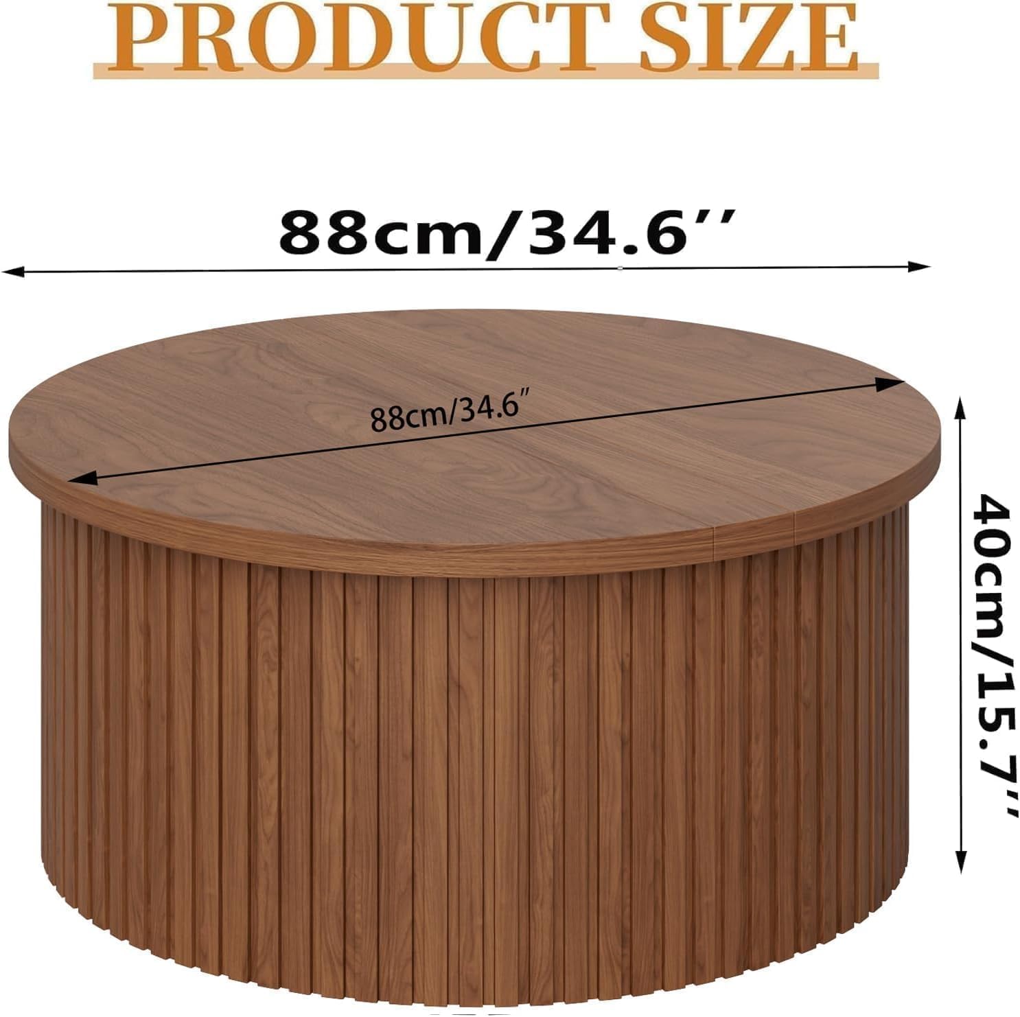 Round Lift Top Coffee Table with Storage