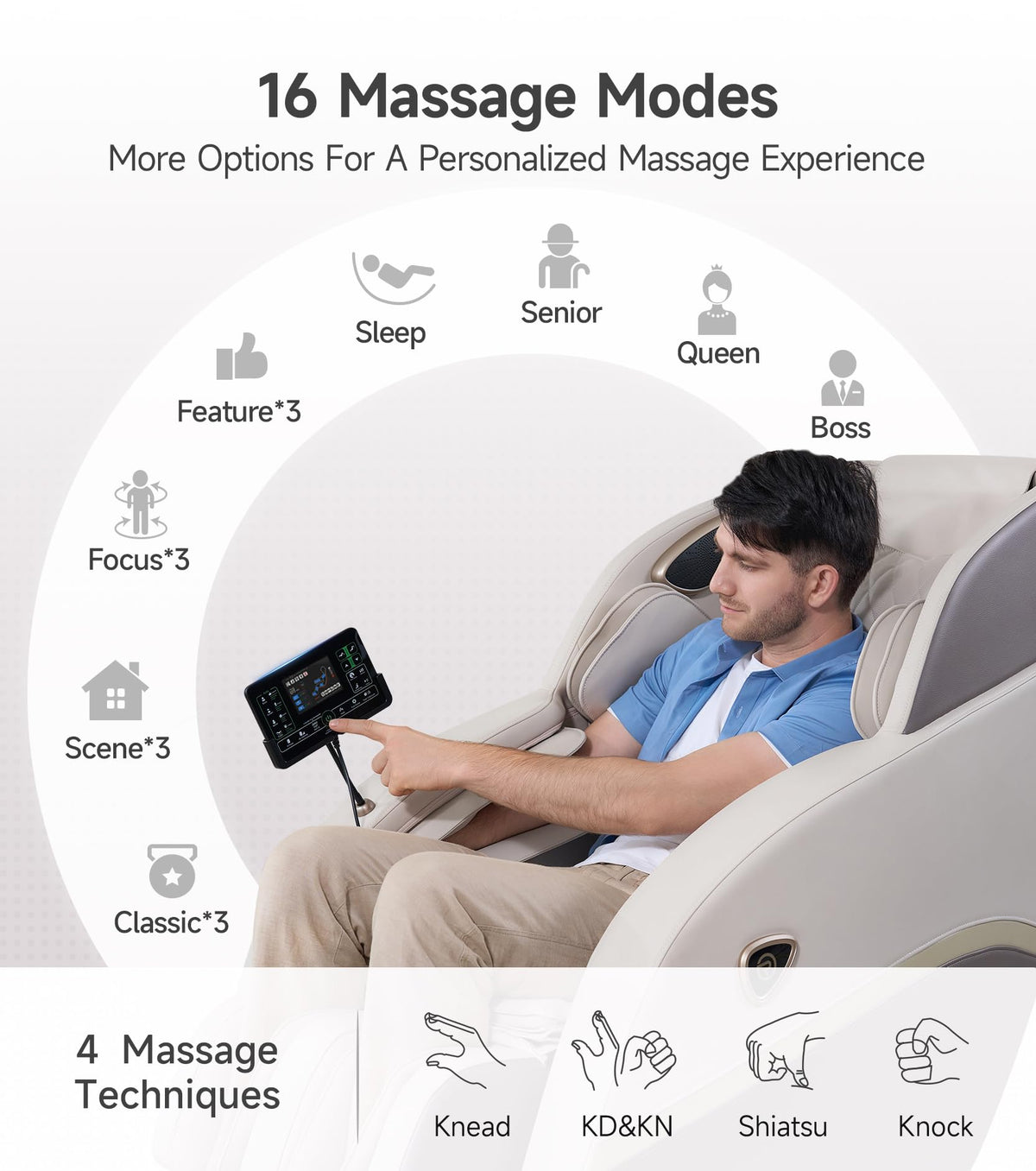 Real Relax 3D Massage Chair Full Body SL-Track Recliner Favor-22