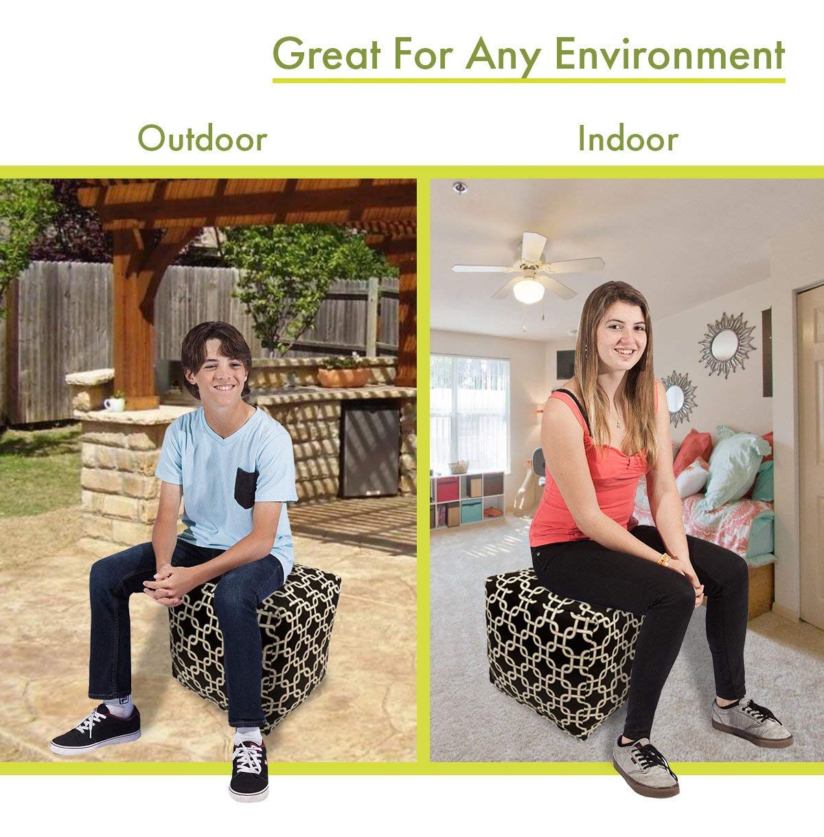 Indoor Outdoor Cube Pouf