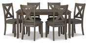 7-Piece Rustic Dining Set with X-Back Upholstered Chairs