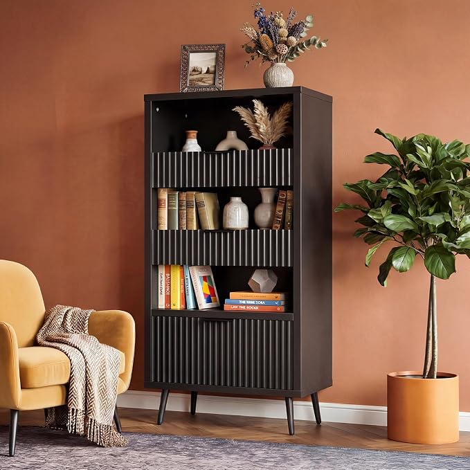 Fluted Pantry Cabinet with Drawers