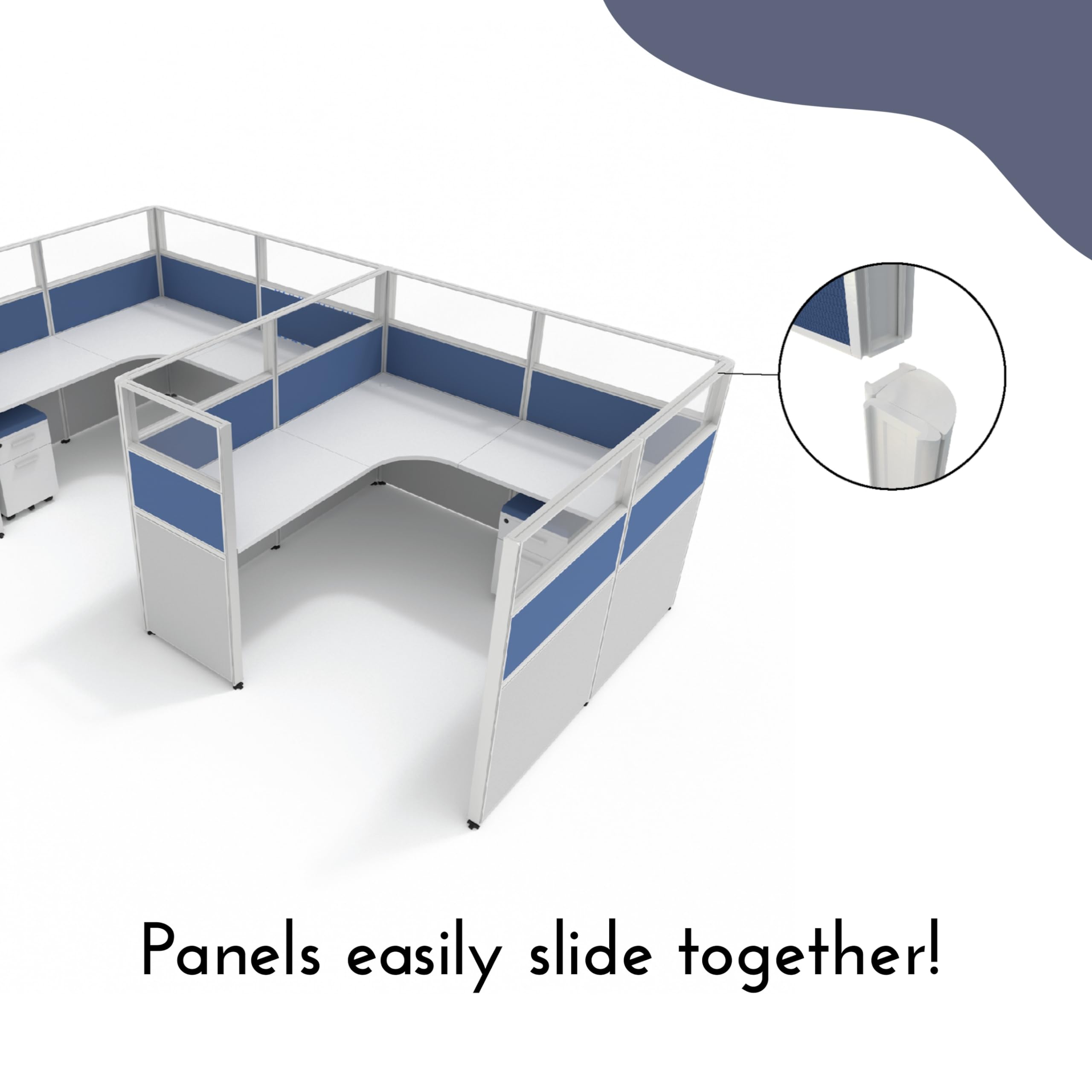 Modular Office Cubicle Kit – 7 Layout Options
