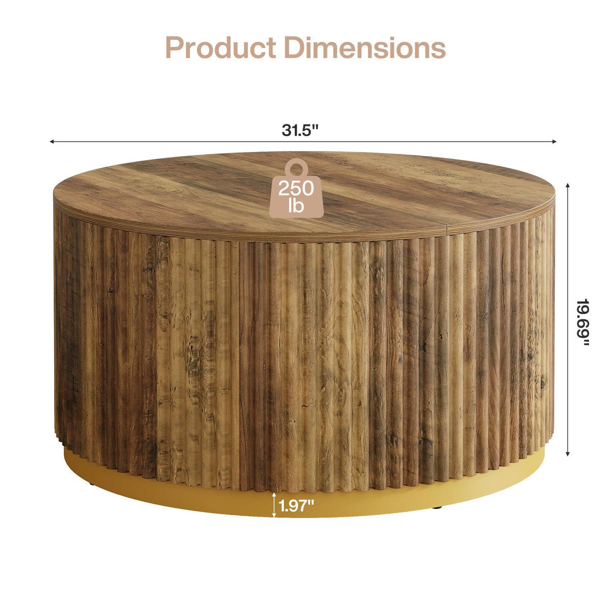Fluted Round Coffee Table