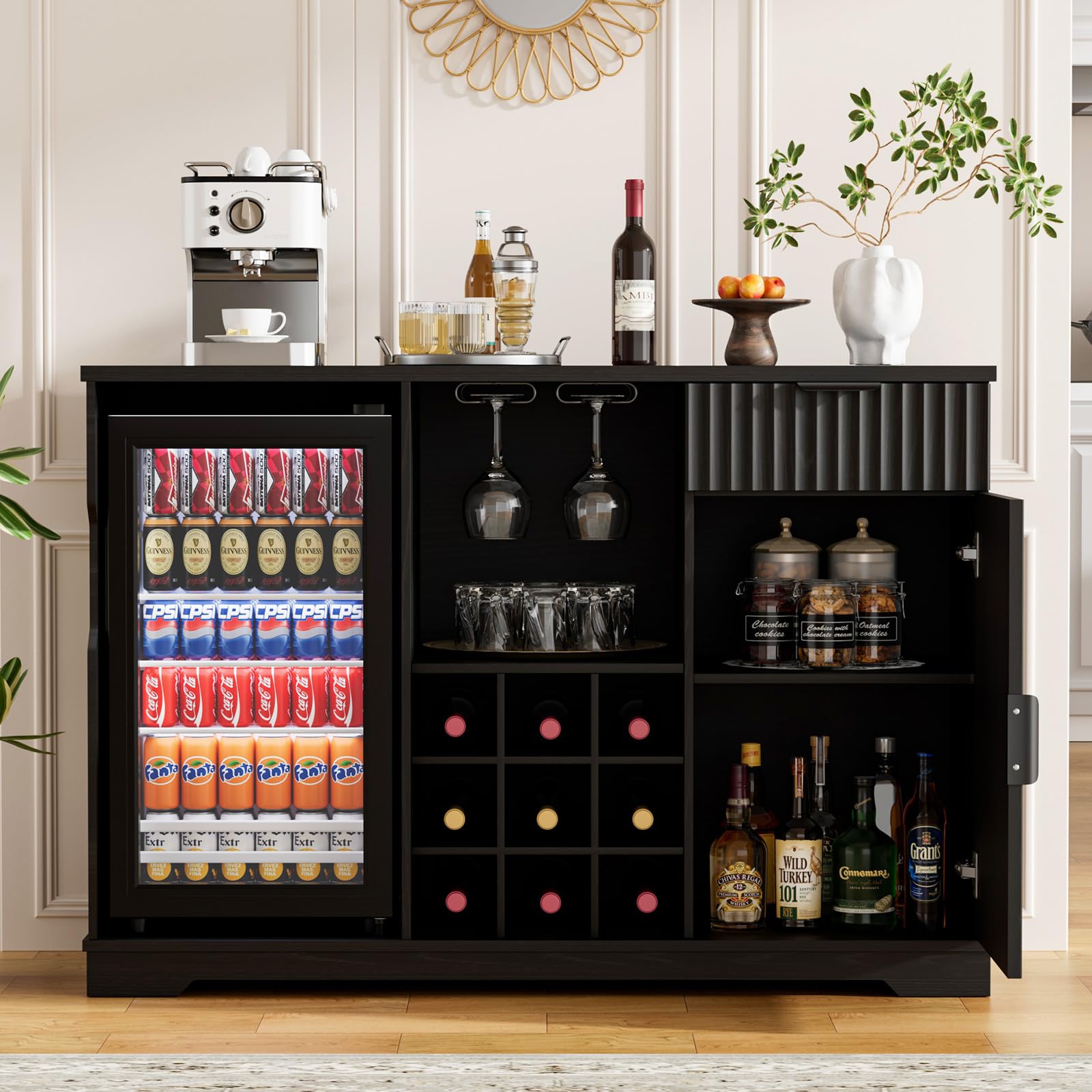 Coffee Bar Cabinet with Fridge