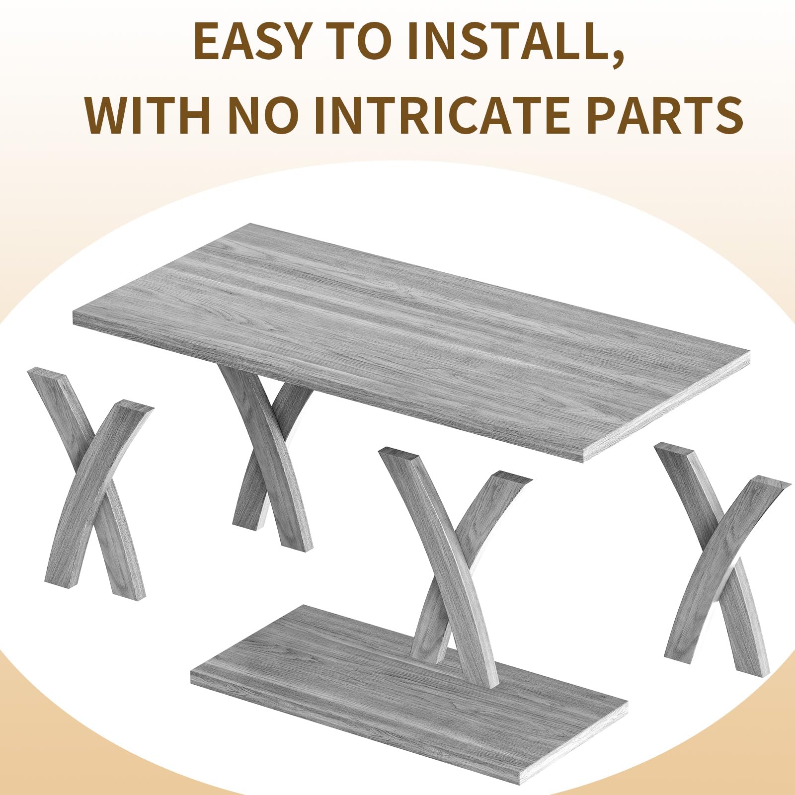 Farmhouse Coffee Table with Storage Shelf