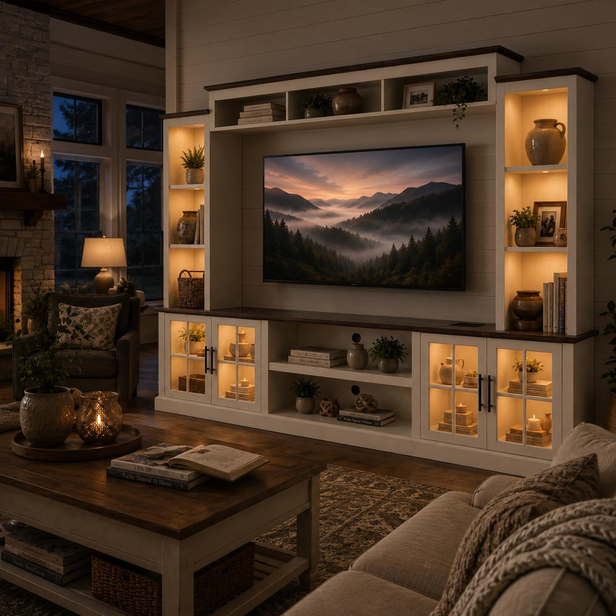 Farmhouse Fireplace Entertainment Center