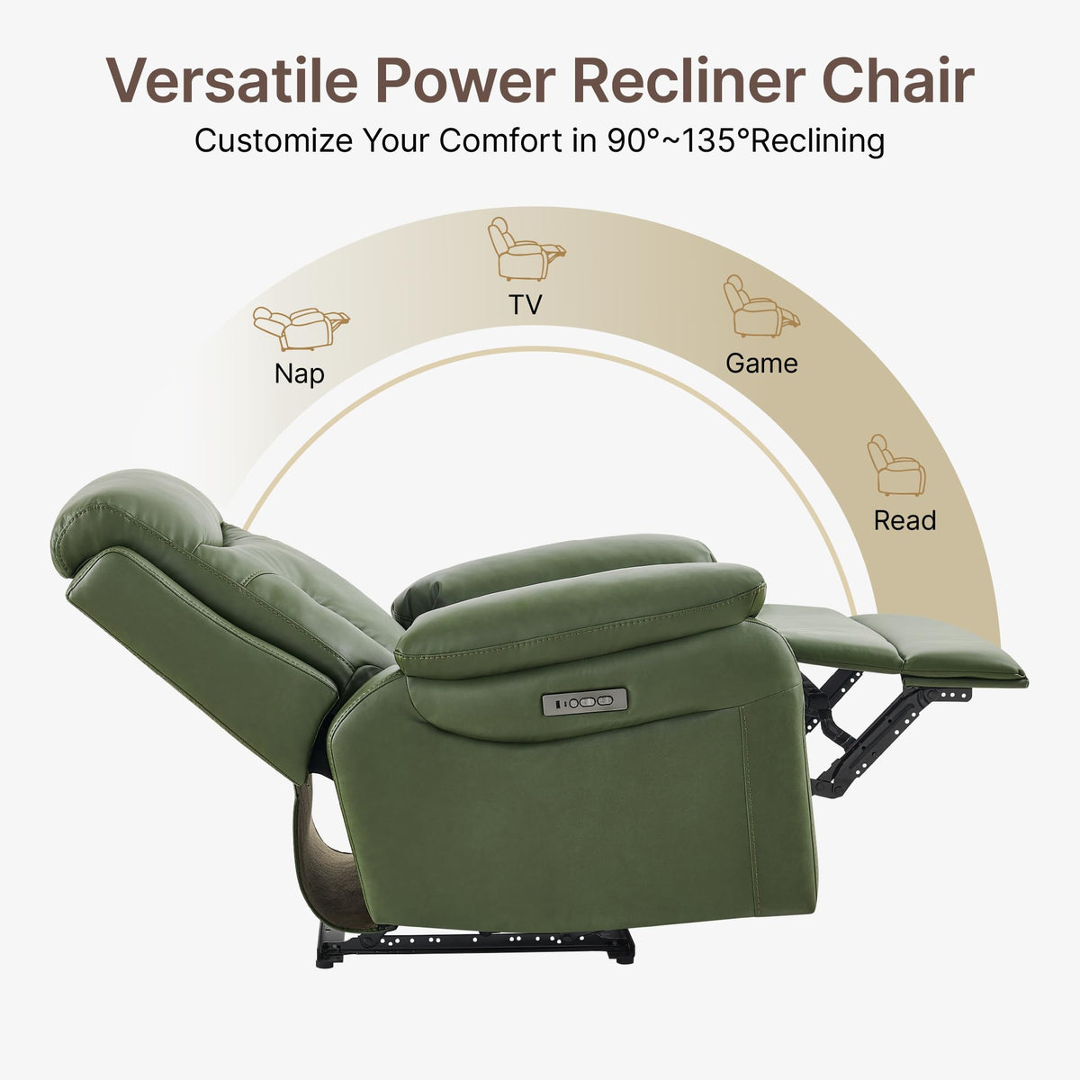 KISLOT Power Recliner Chair, Dual Motor Wall Hugger Recliner, Green