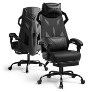GTPLAYER Office Gaming Chair, Ergonomic Mesh Desk Chair W/Footrest for Adults, BLK