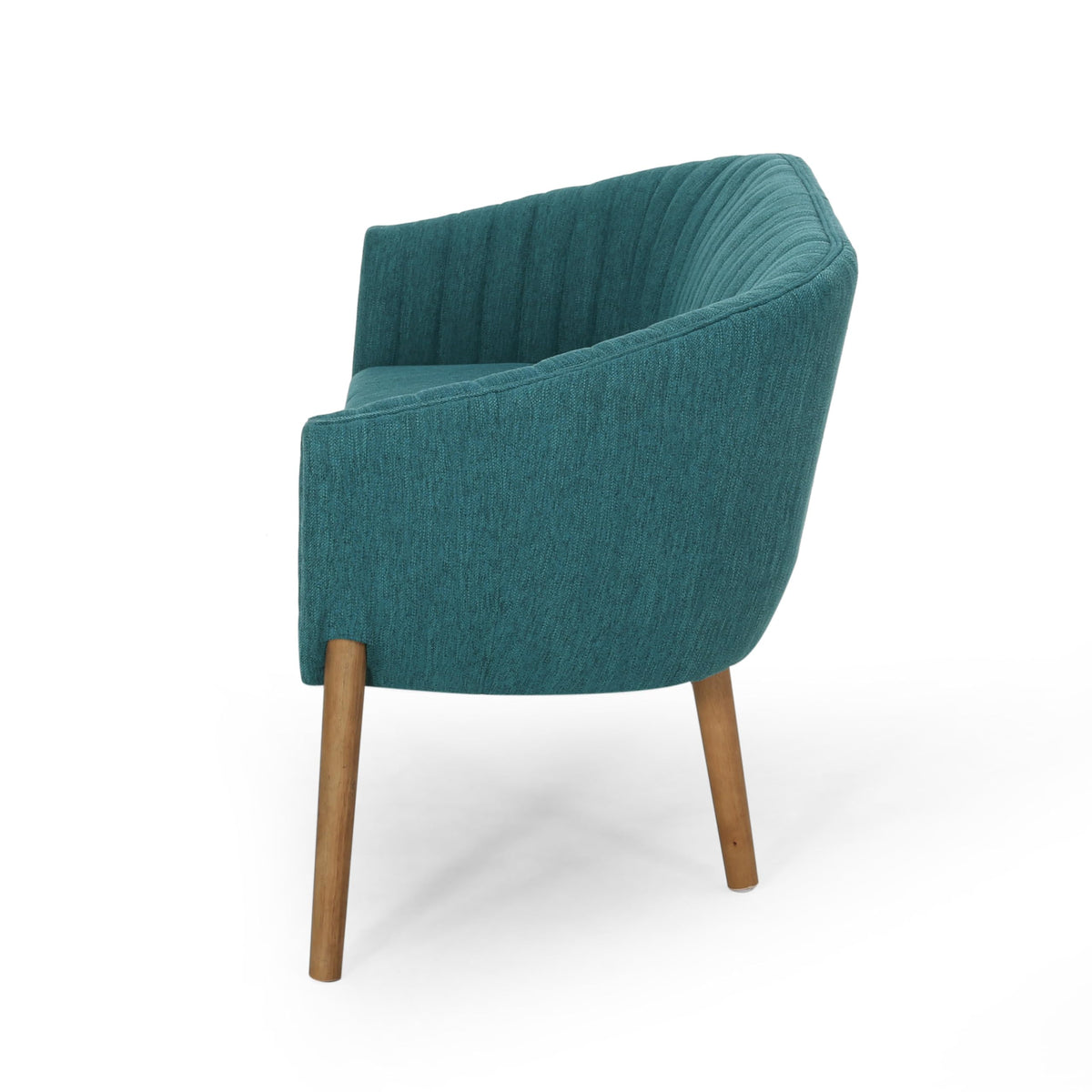 Teal Channel-Stitched Loveseat
