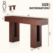 Airynee 63 Inches Long Console Table for Entryway with Drawers, Wooden Sofa Table Behind Couch, Industrial Entry Table for Living Room, Foyer, Hallway, Walnut