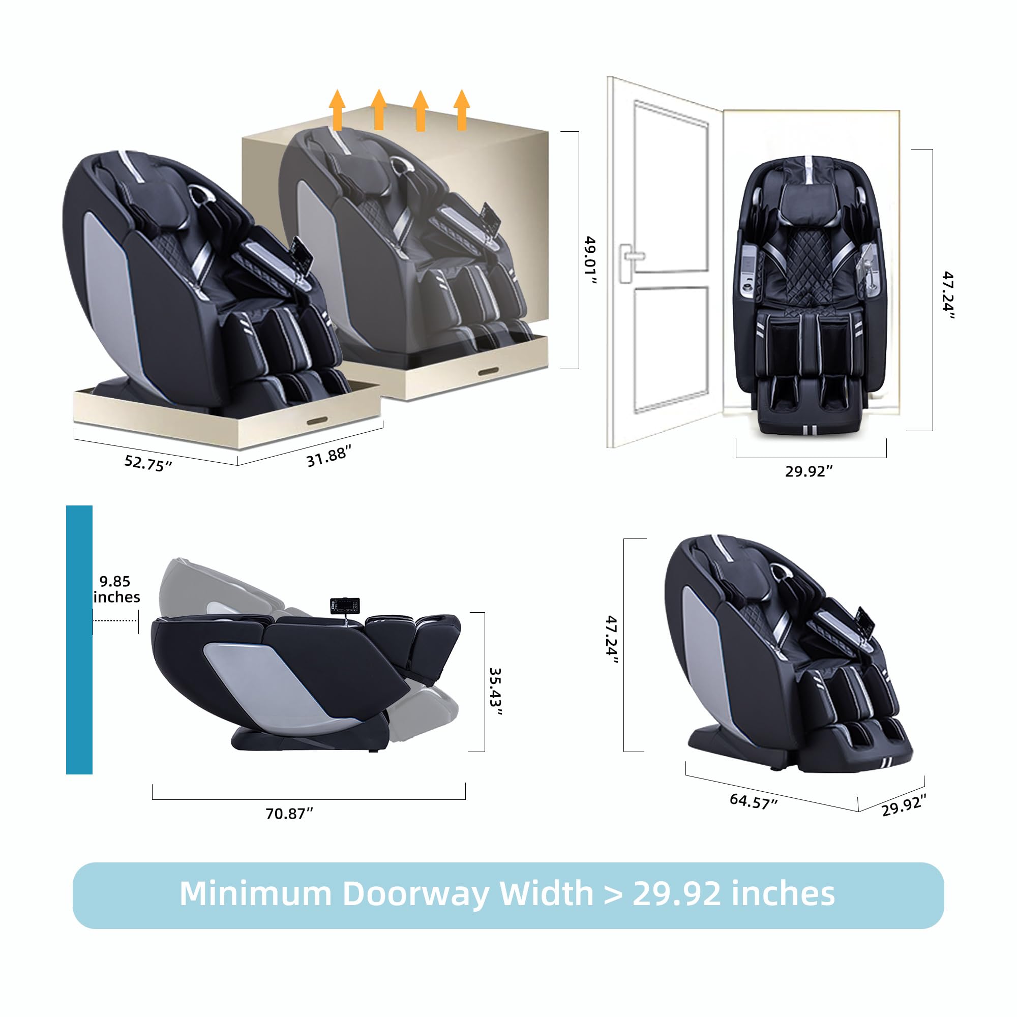 MassaMAX 4D Full Body Massage Chair for Daily Comfort Upgrade-Yoga Stretch, AI Voice Control, 55" SL Track, Zero Gravity, Extendable Footrest, 15 Modes, Foot Rollers, Waist & Calves Heating with Cover