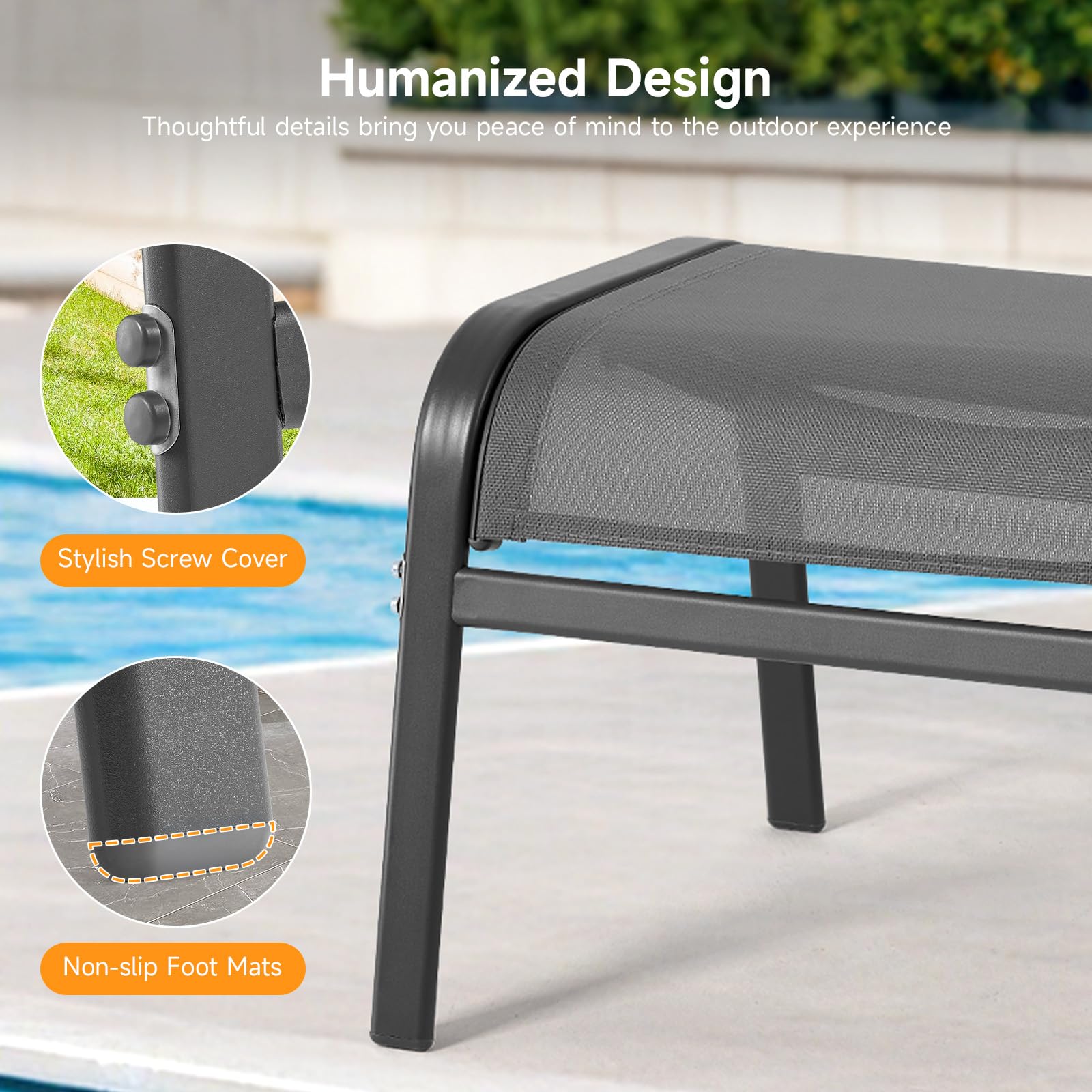 Outdoor Ottoman Set of 2 – Stackable Patio Foot Stool