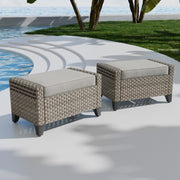 Outdoor Wicker Ottoman Set (2-Piece)