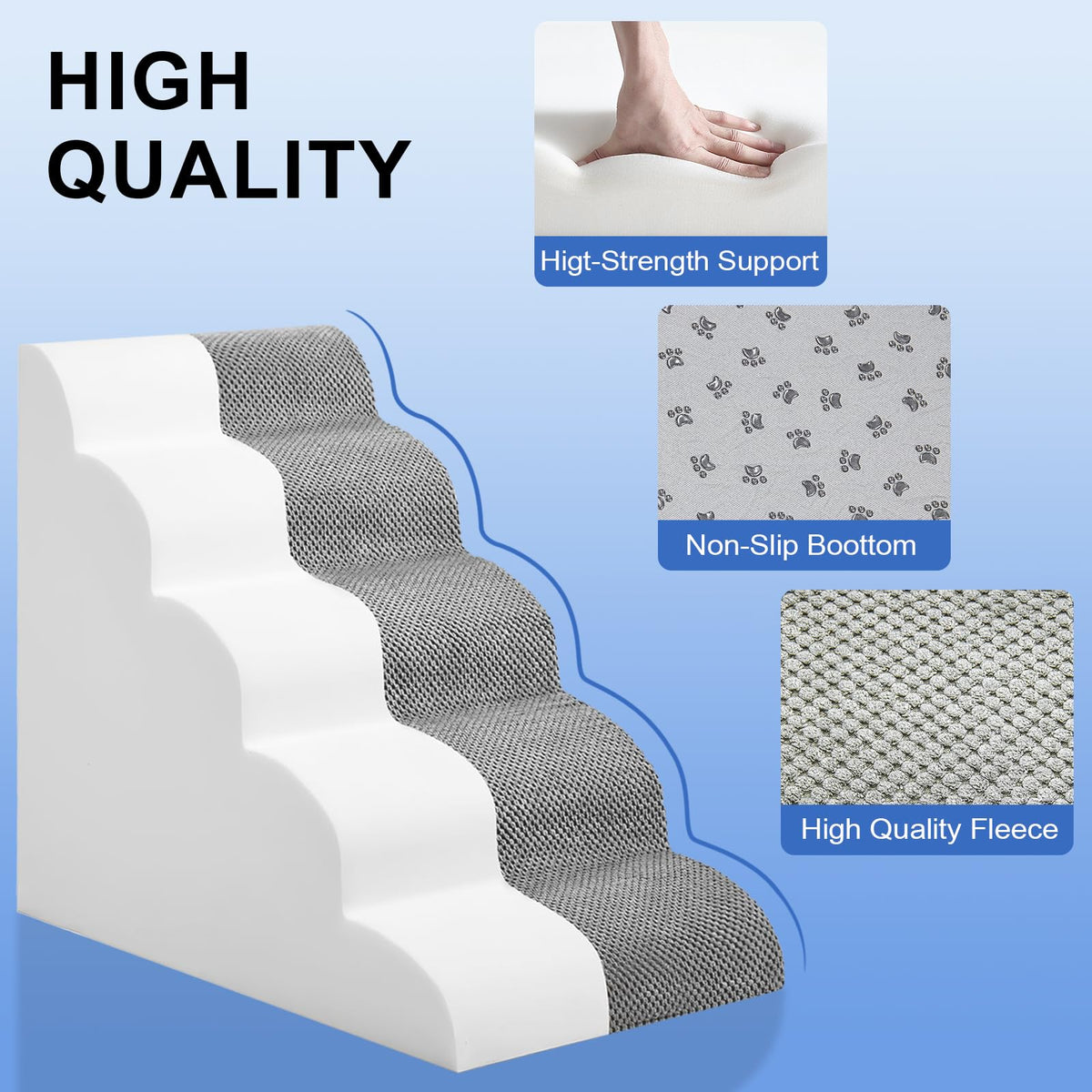 5-Step Foam Dog Stairs
