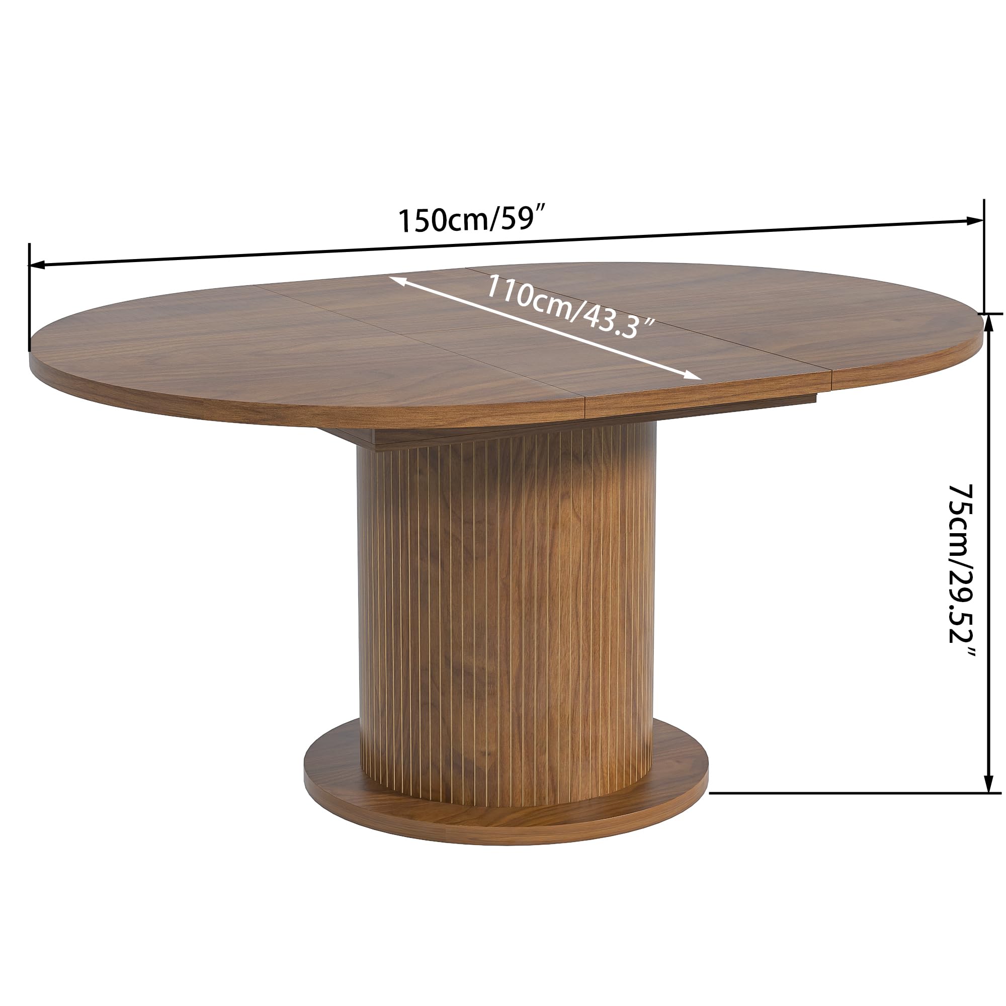 Adjustable Round Dining Table for 4–6