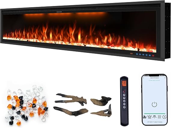 Electric Fireplace Insert with WiFi & Alexa Control