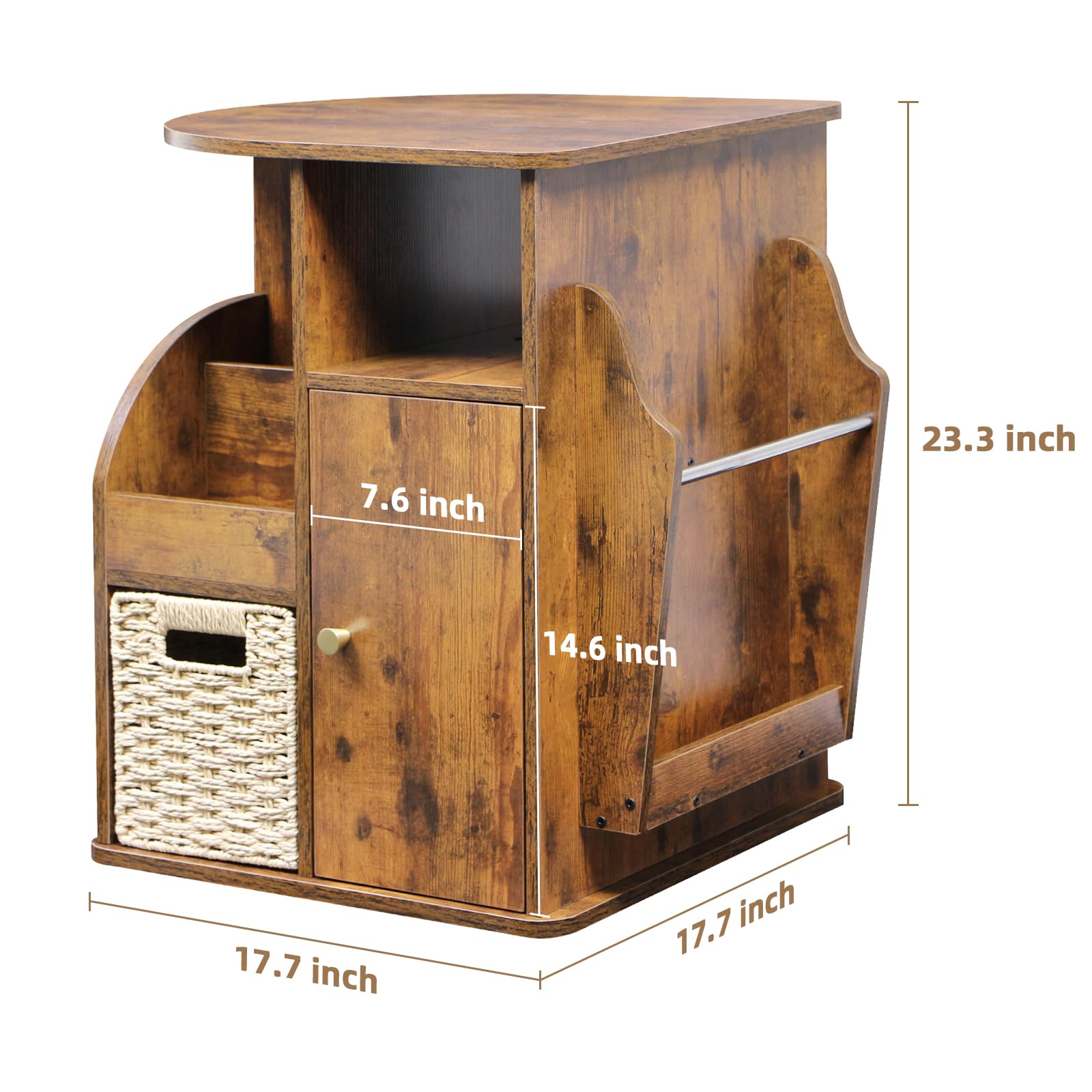 Rotating End Table with Storage