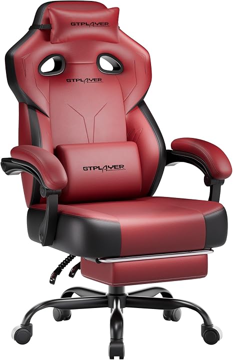 Big & Tall Gaming Chair with Footrest & Reclining Back, 90°-155°
