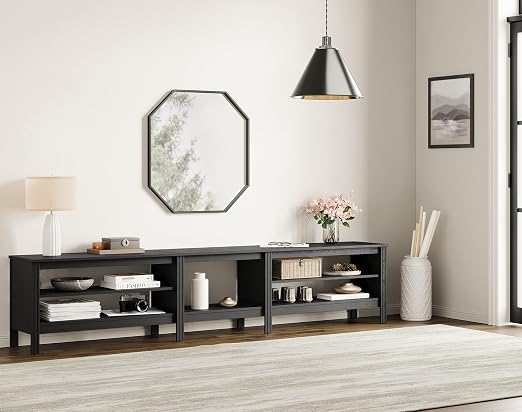 Large TV Stand & Entertainment Center with 8 Cubby Storage