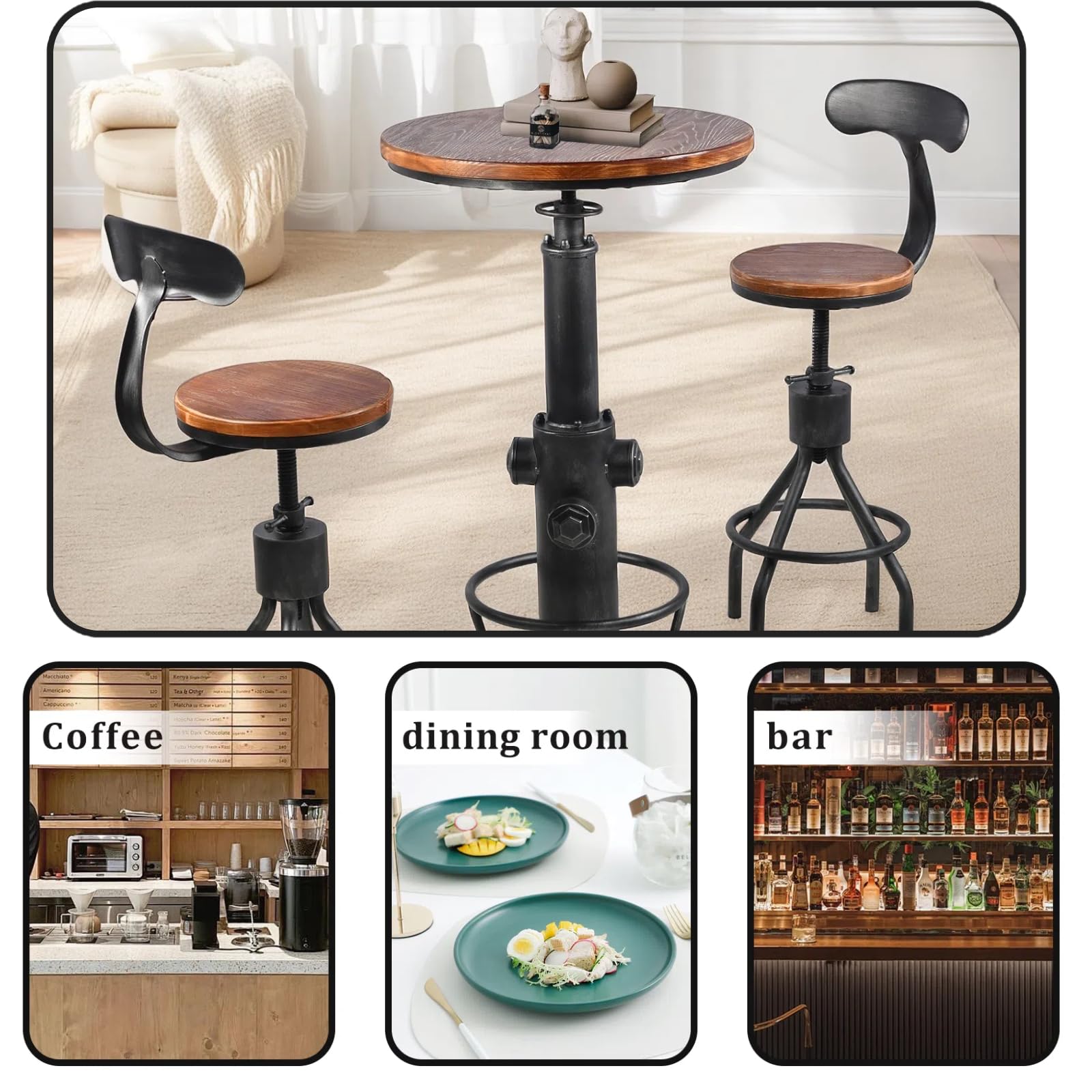 3-Piece Bar Table & Stool Set