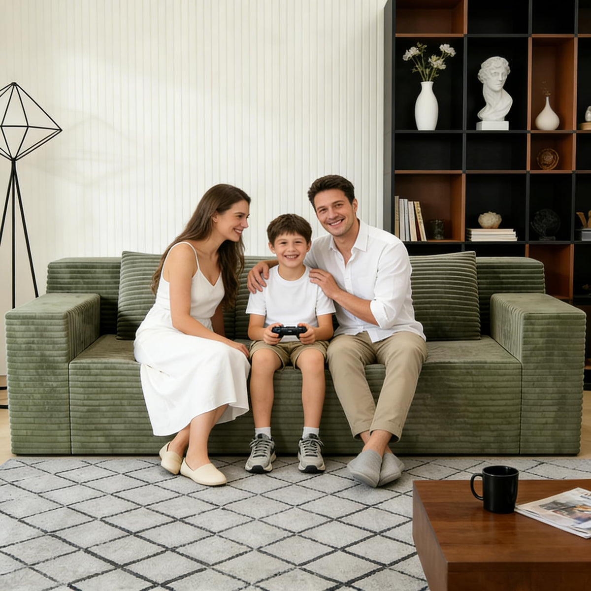 Corduroy Floor Loveseat
