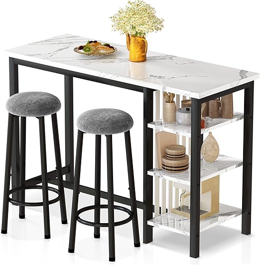3-Piece Industrial Bar Table & Chair Set