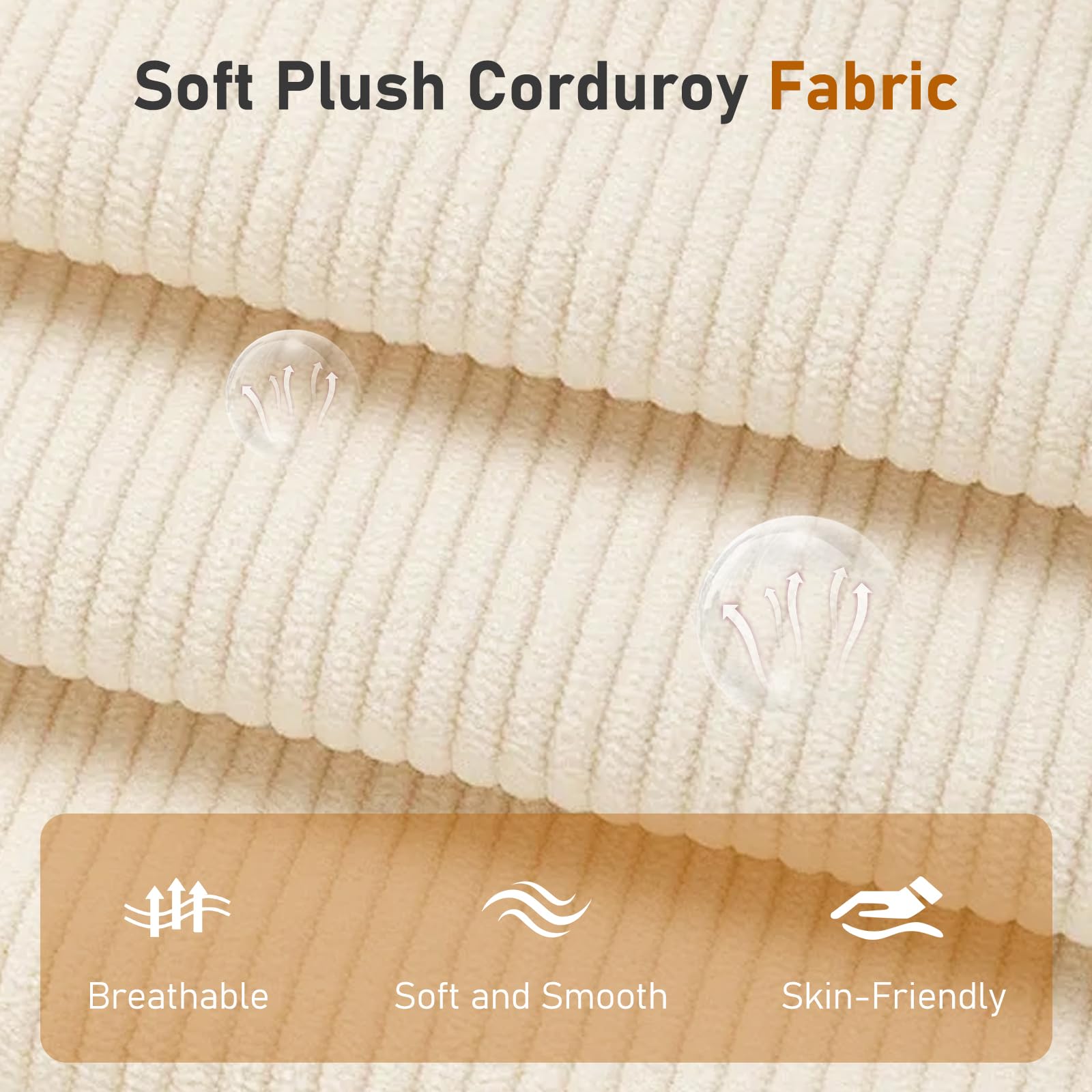 Convertible Futon Sofa Bed – Corduroy, 3-Position Adjustable Backrest