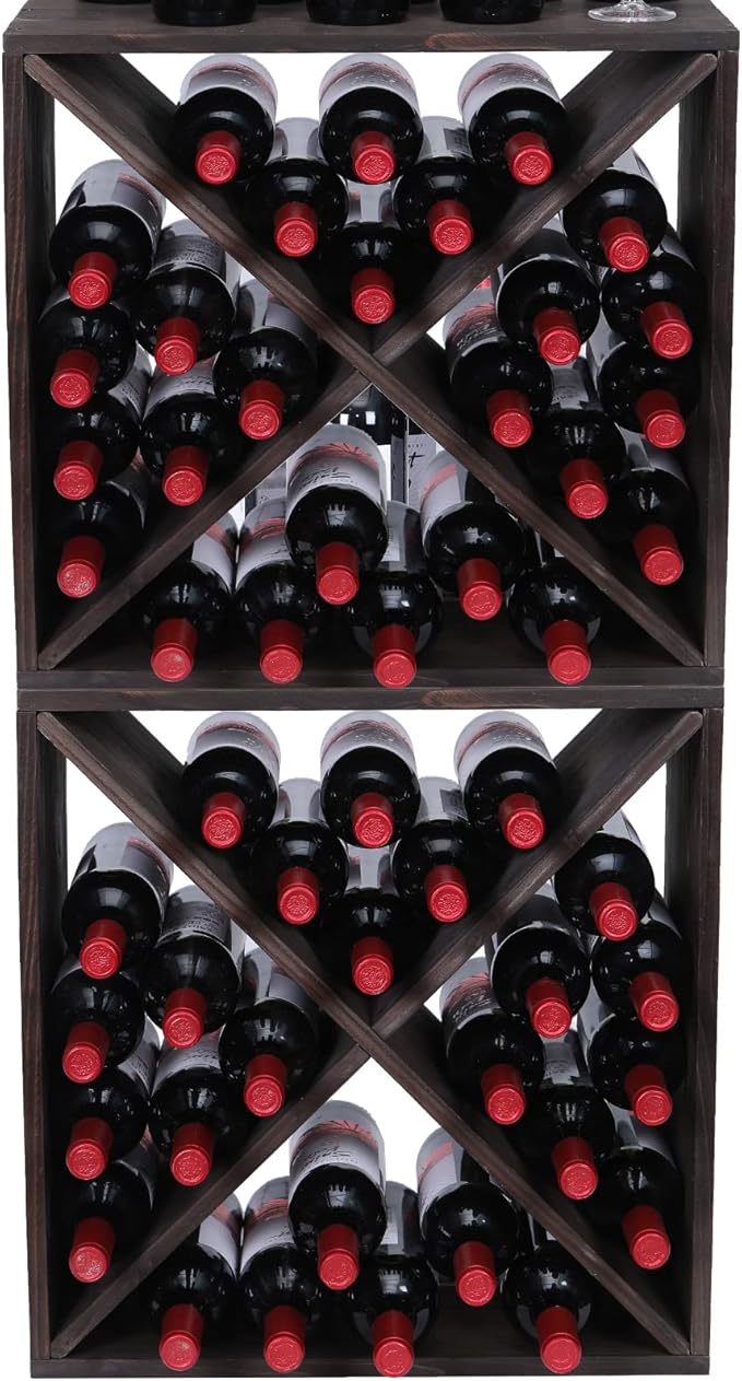 96-Bottle Stackable Wood Wine Rack