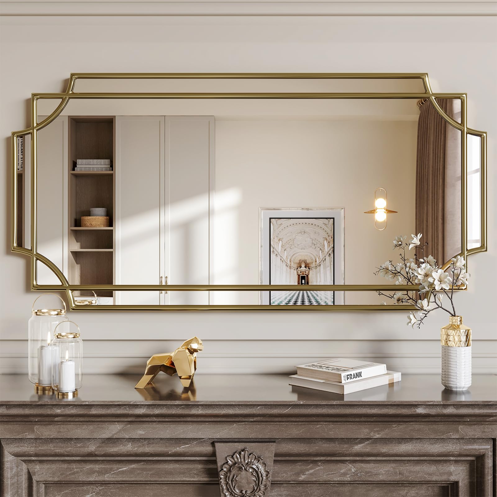 Art Deco Wall Mirror 24x48 Inch