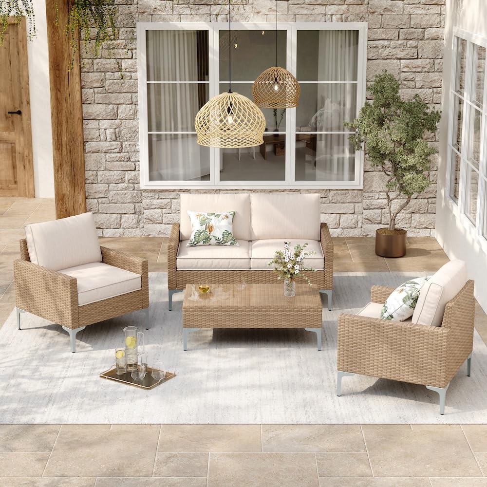 4-Piece Outdoor Patio Conversation Set