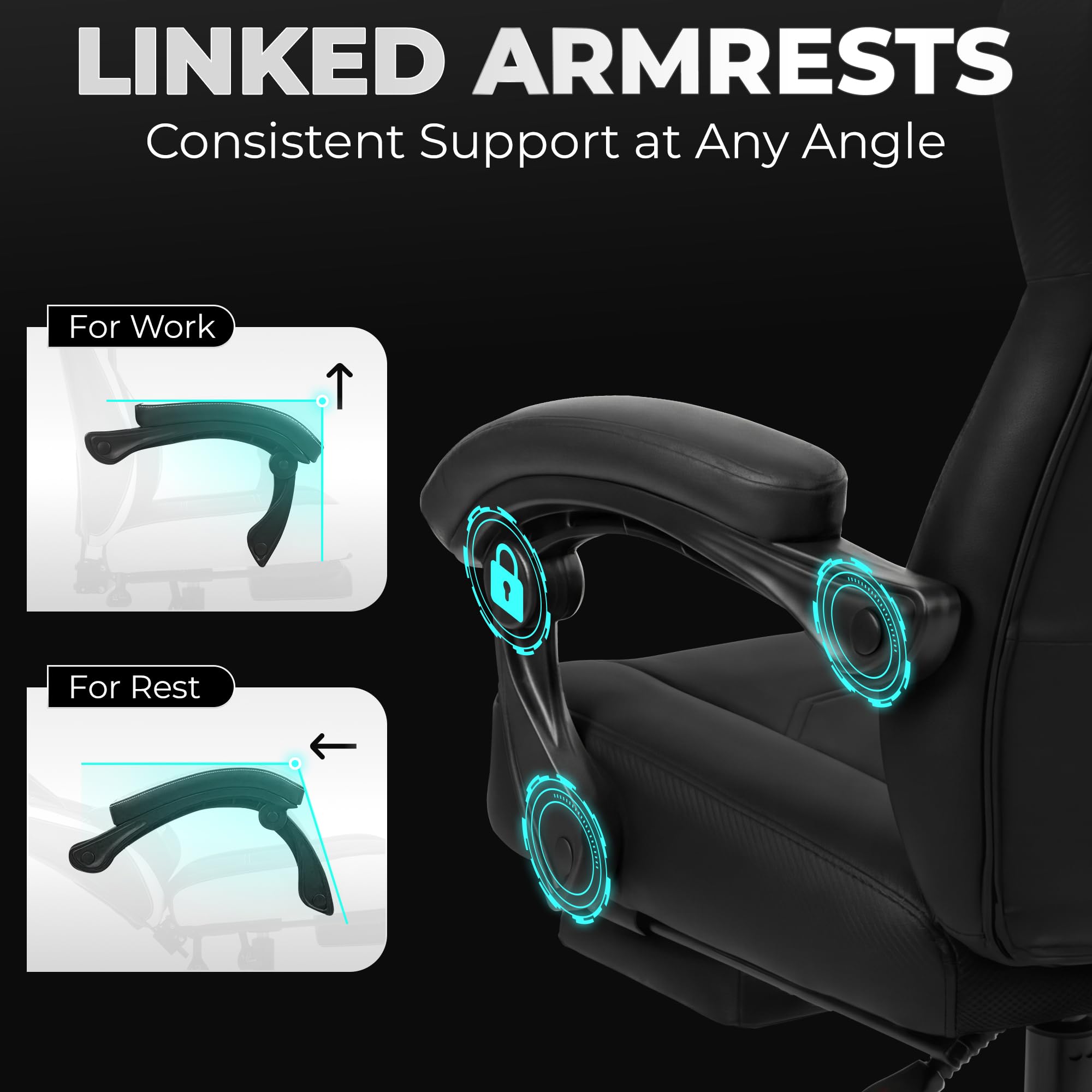 High Back Gaming Chair with Lumbar Support & Footrest