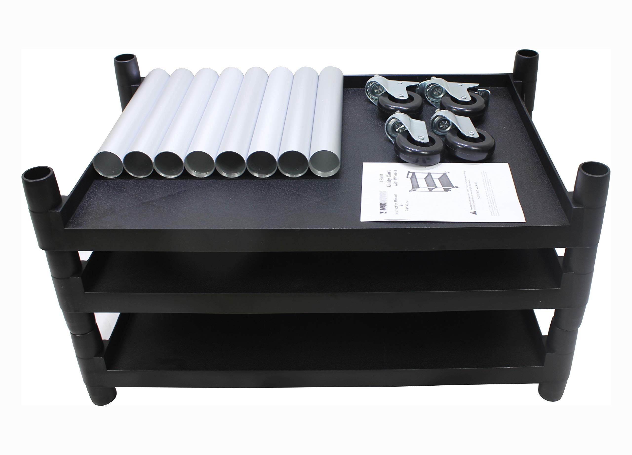 3-Shelf Utility Cart with Wheels