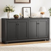 ONBRILL 60" Buffet Cabinet with Storage, 4 Doors & Adjustable Shelves Black