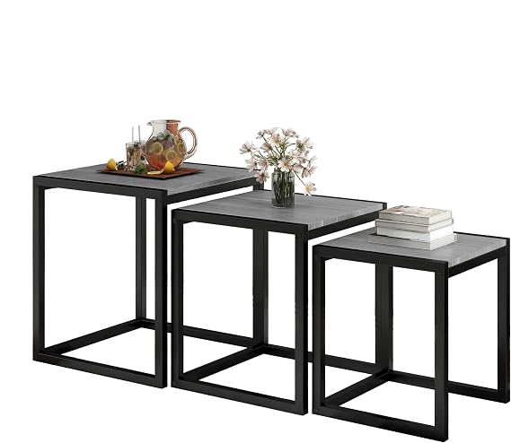 Brown Nesting Tables, Set of 3