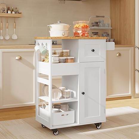 Rolling Kitchen Island Cart with Wheels