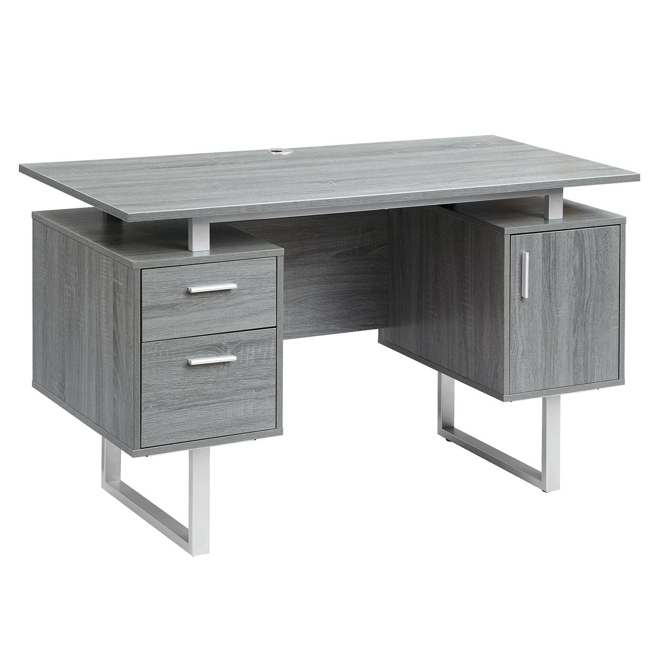 Modern Office Desk with Storage Drawers & File Cabinet