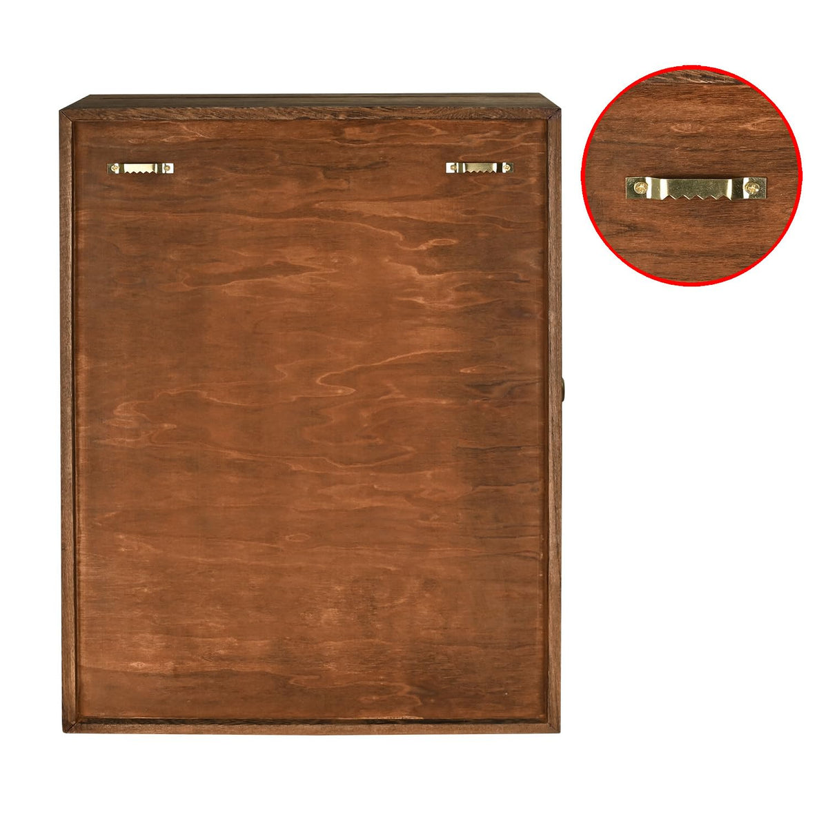 Wall-Mounted Wood Display Case with Glass Door and Lock