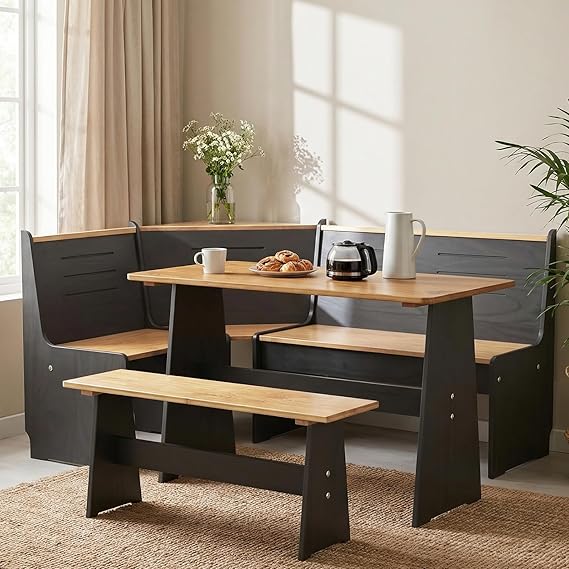 L-Shaped Corner Breakfast Nook Dining Set
