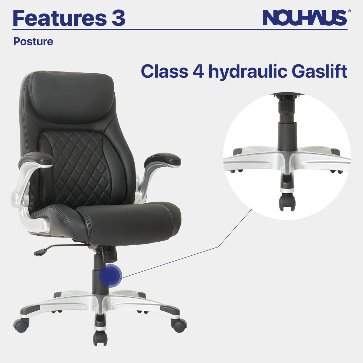 Ergonomic PU Leather Office Chair with Lumbar Support
