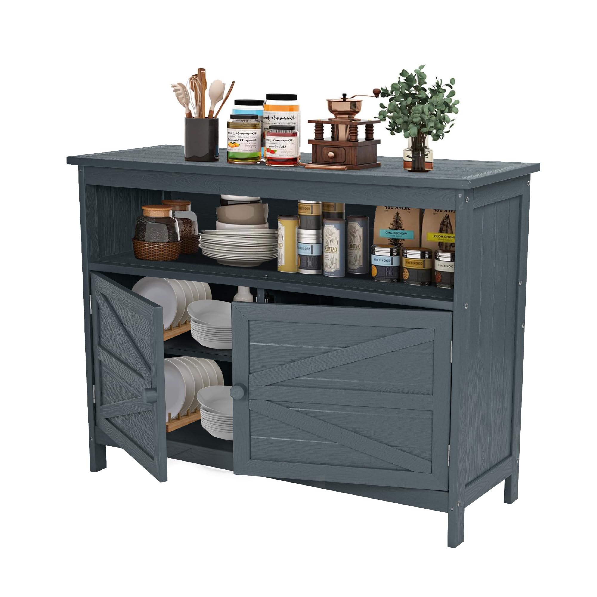 Outdoor Storage Cabinet with Magnetic Doors
