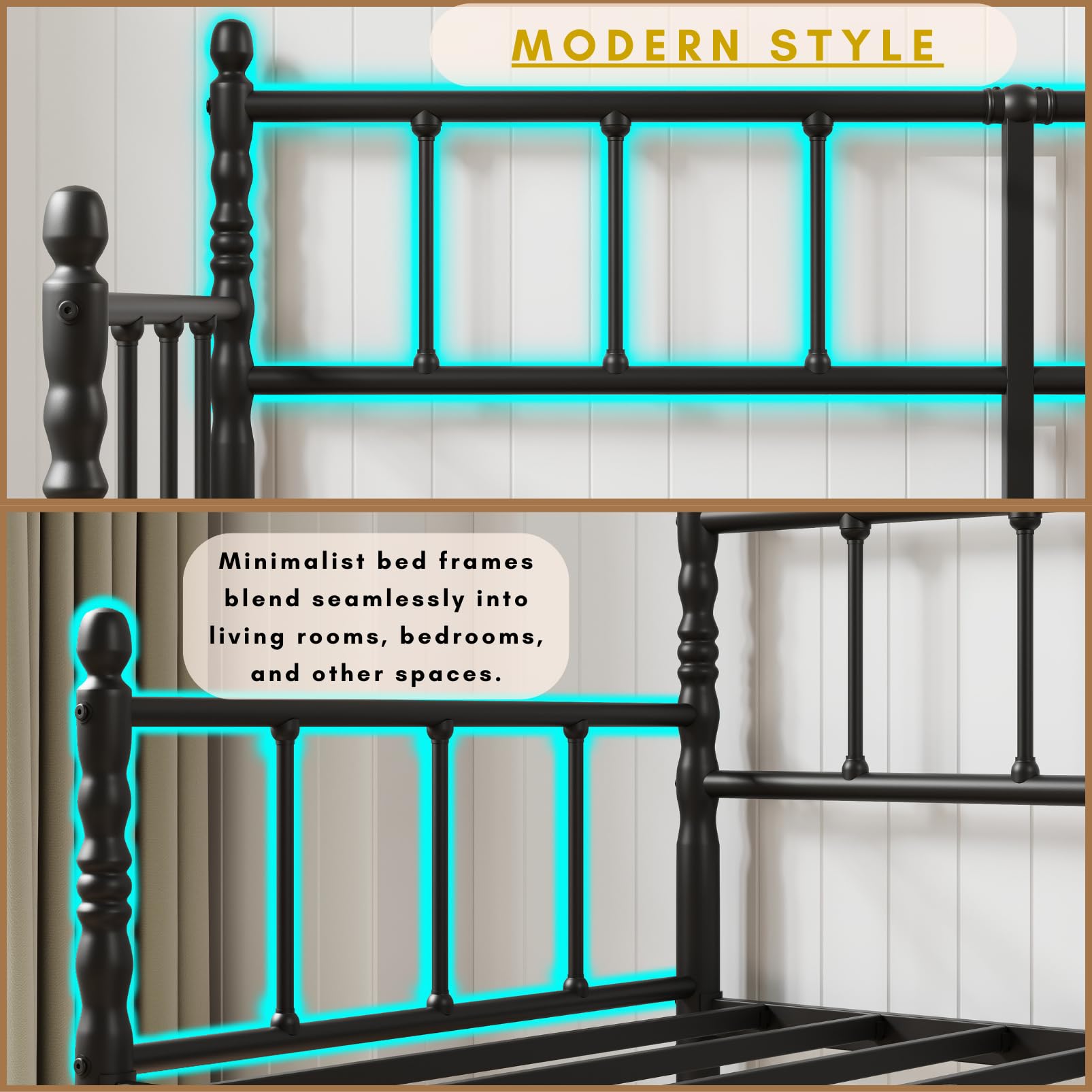 Twin Metal Daybed Frame with Headboard