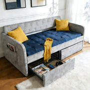 Twin Size Daybed with 2 Storage Drawers & Side Pockets