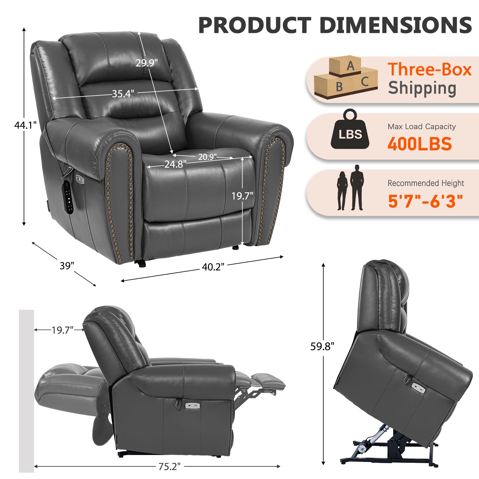 Power Lift Recliner Chair with Heat & Massage