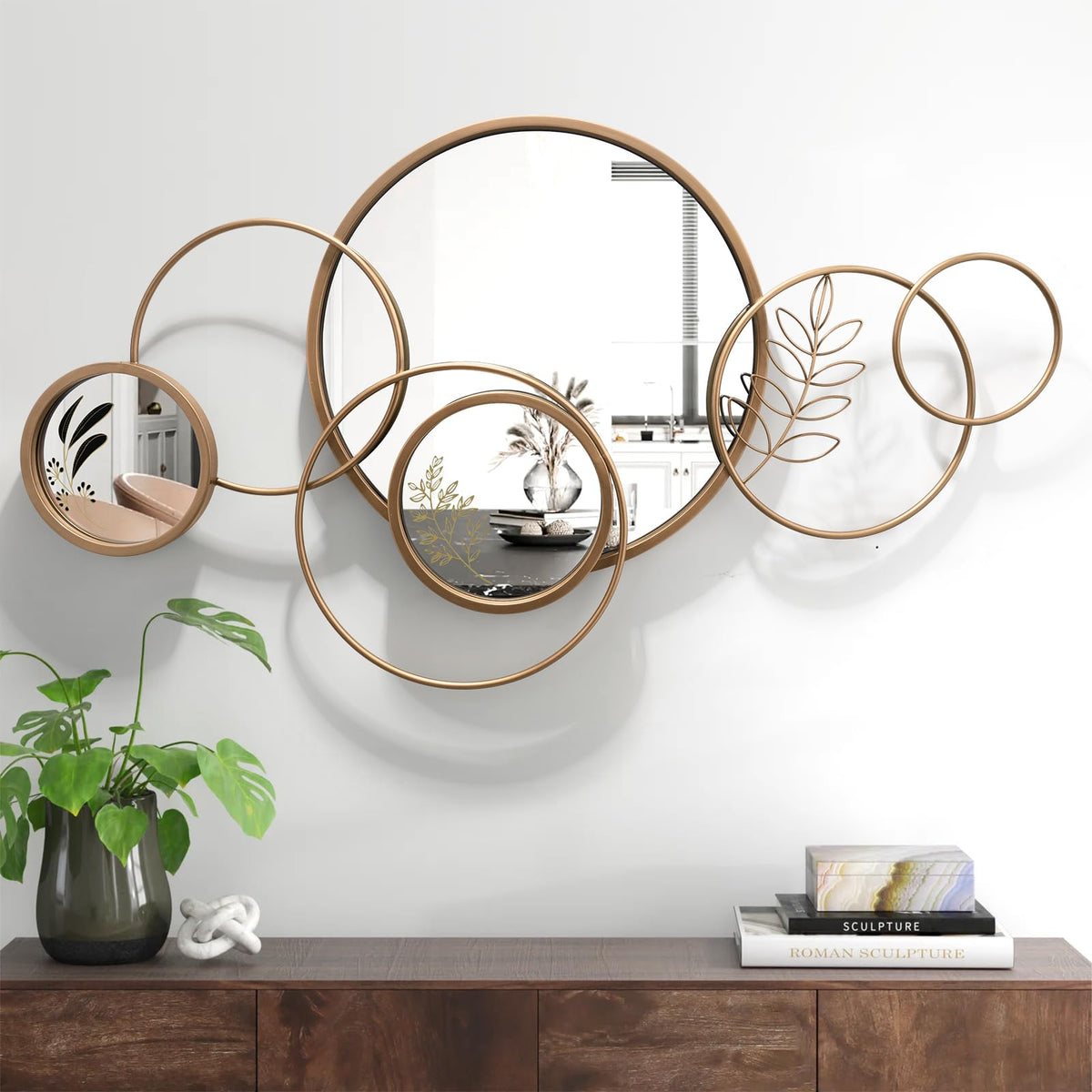 Gold Metal Frame Wall Mirror