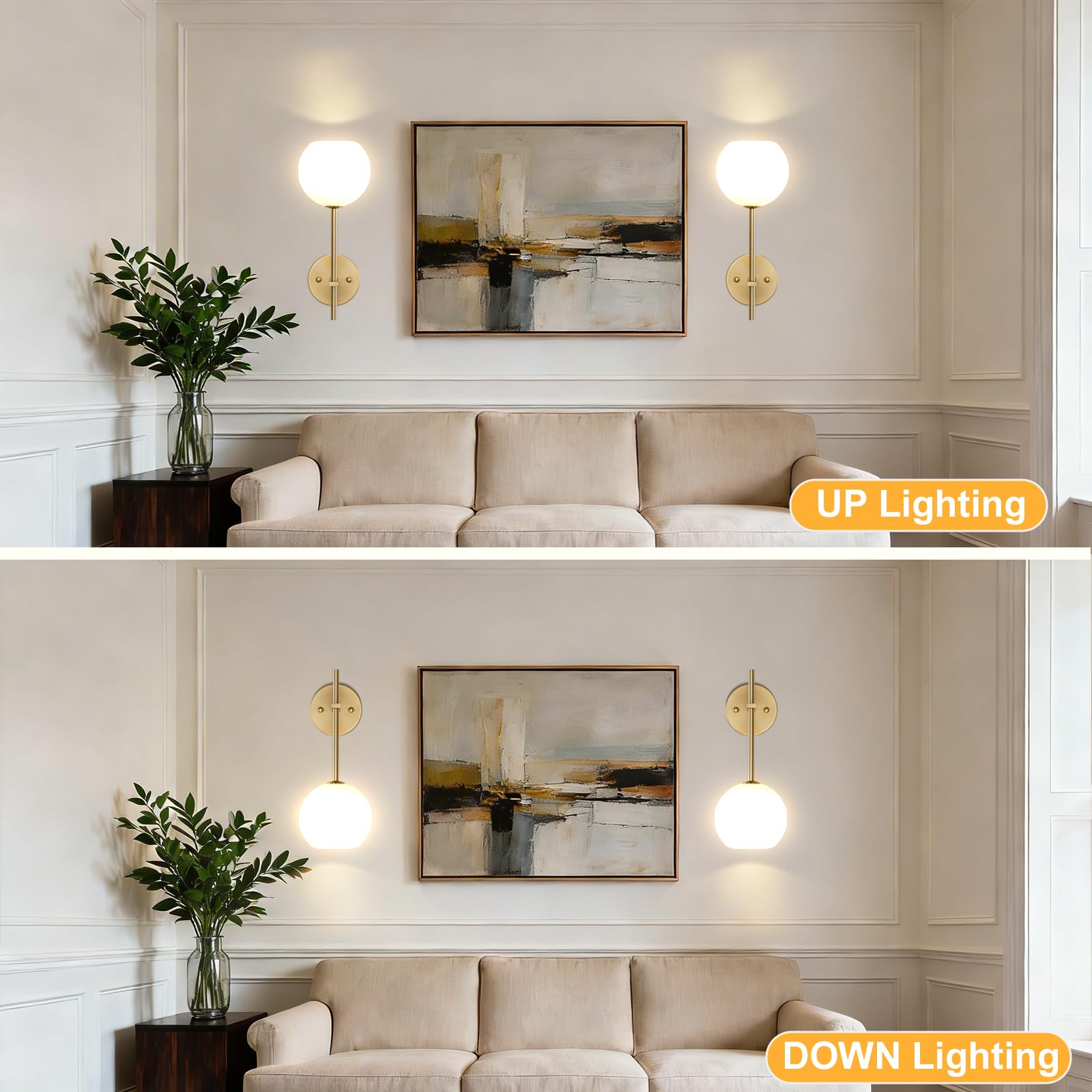 Battery Operated Wall Sconces Set of 2