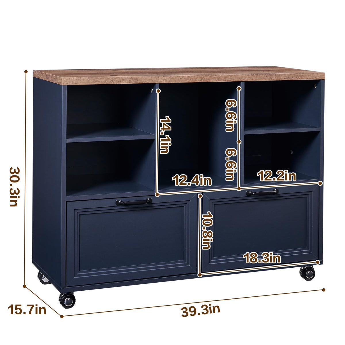 Farmhouse Rolling File Cabinet