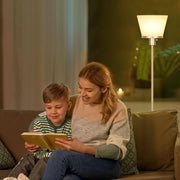 Kukobo Standing Lamp for Bedroom, Gold Floor Lamp with White Plastic Shade, Modern Tall Standing Lamps Bright Floor Lamp for Living Room Office, Bulb Not Included.
