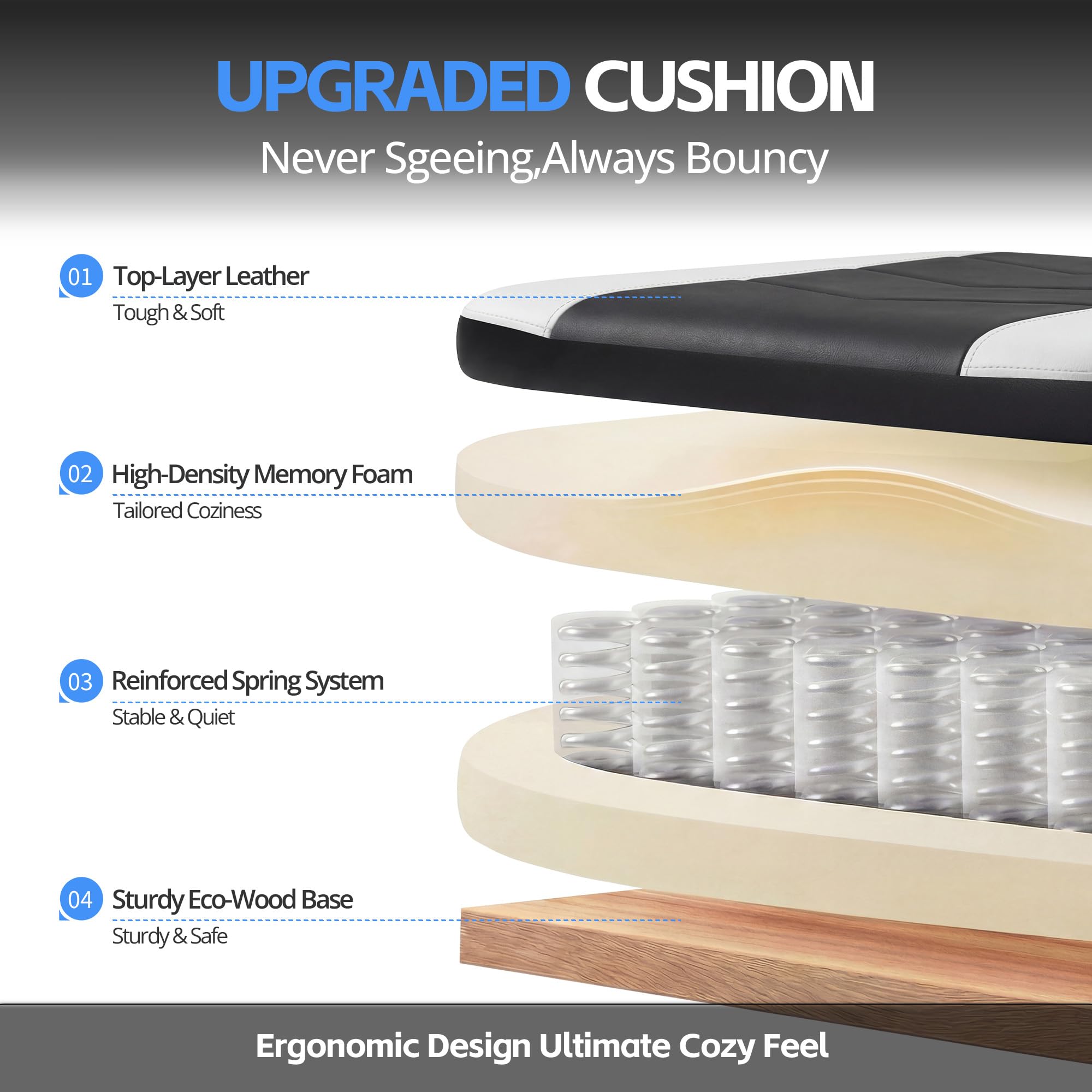 Ergonomic Gaming Chair with Footrest & Lumbar Support