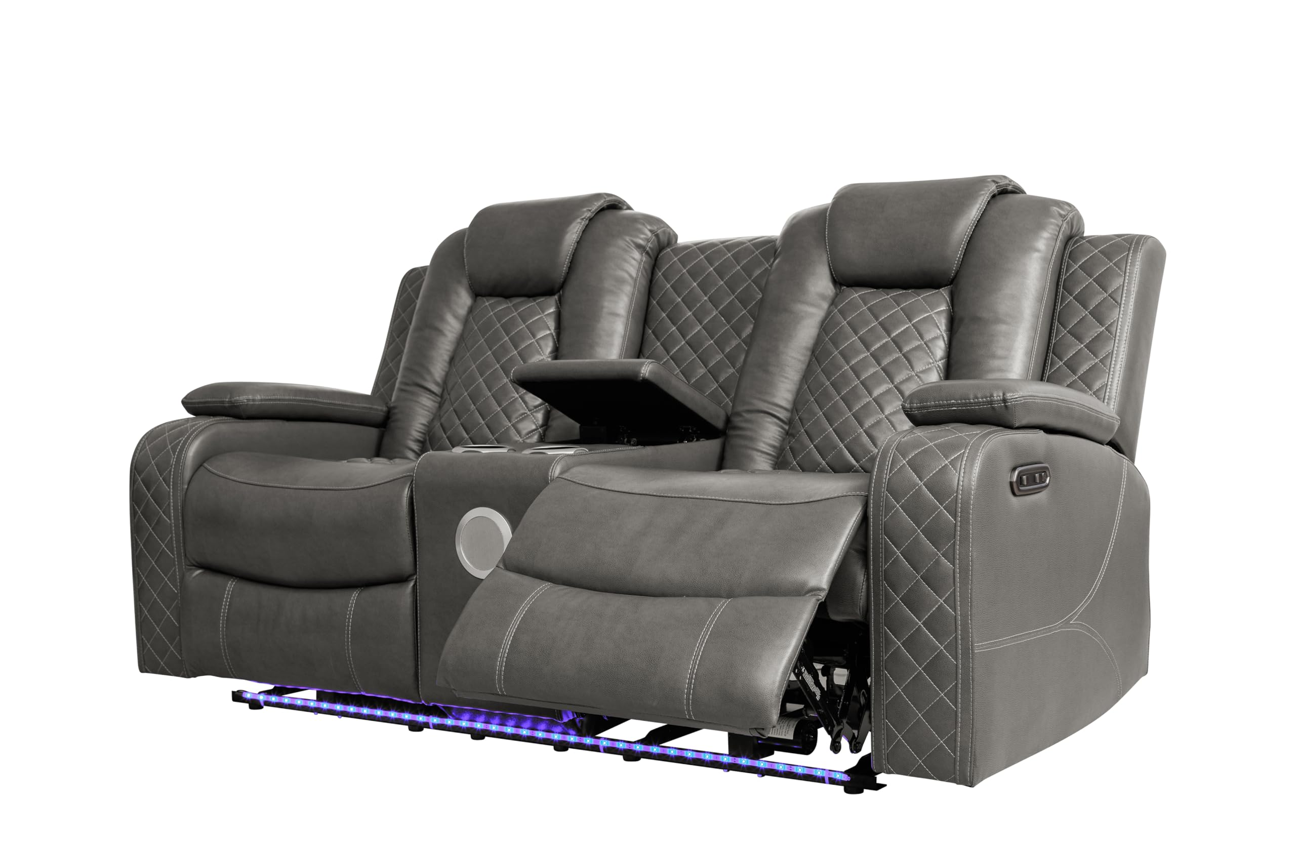 Power Recliner Sofa Set with LED & Bluetooth – 3-Piece